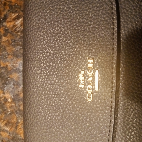 Coach Dark Brown Leather Wallet with Gold Logo - Picture 7 of 7